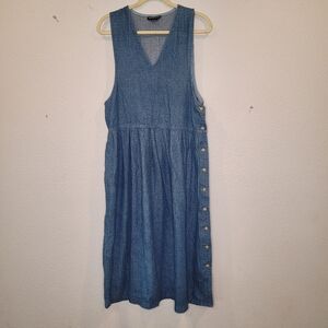 Mizz Lizz Sleeveless Denim Jumper Dress Vintage 80's Medium